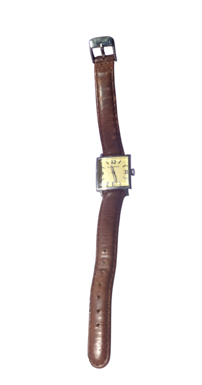 Tommy Bahama Square Dial Leather Strap Watch